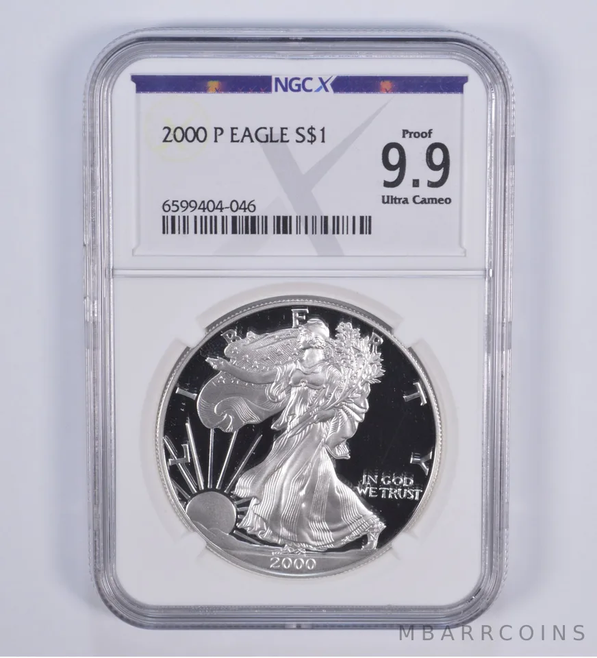 2000-P American Silver Eagle Proof 9.9 NGC X NGCX - Almost PERFECT