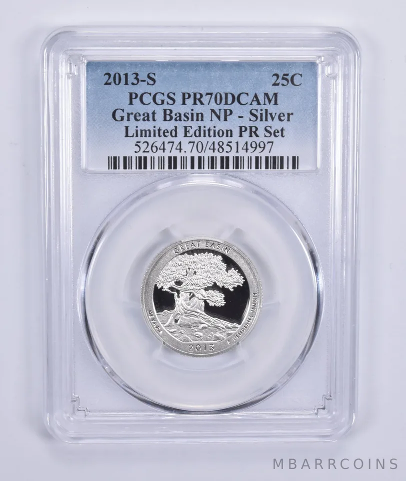 2013-S Quarter Silver Great Basin Limited Edition Set PR70 PCGS