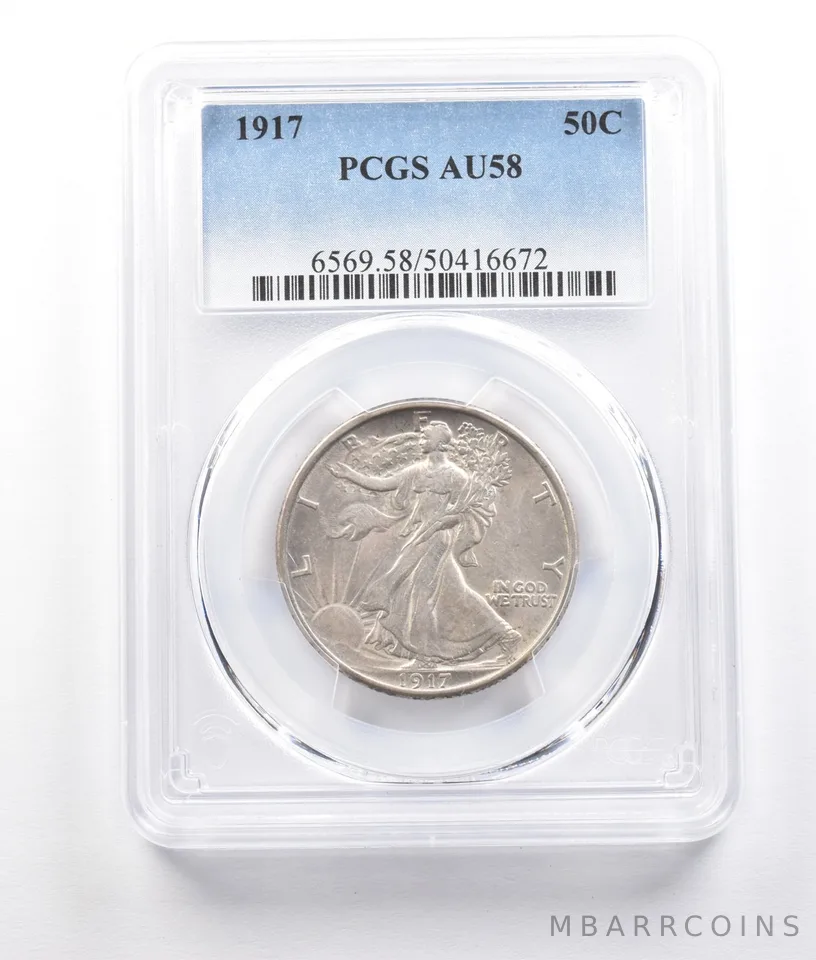 1917 Walking Liberty Half Dollar AU58 PCGS a2784