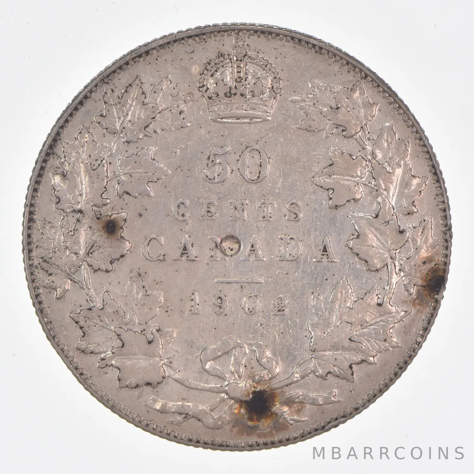 Better Date - 1902 Canada 50 Cents World Coin- Silver *489