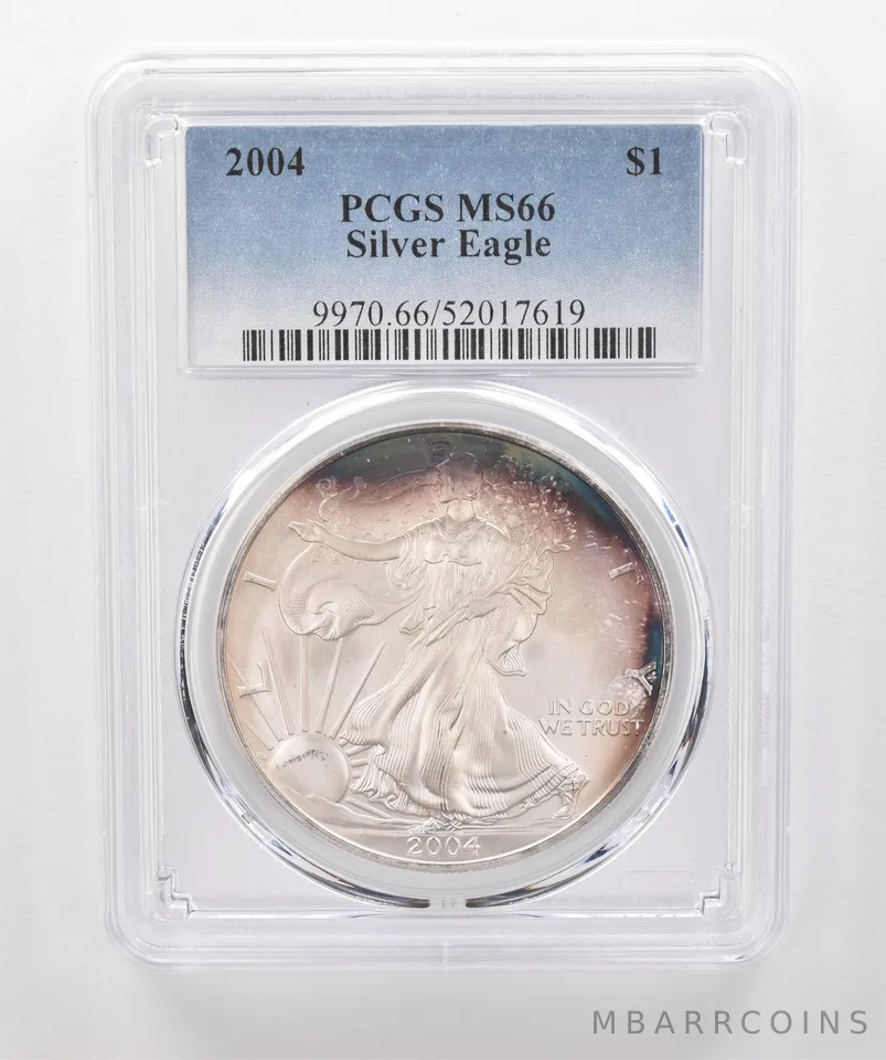 2004 American Silver Eagle MS66 PCGS Beautiful Tone *1996