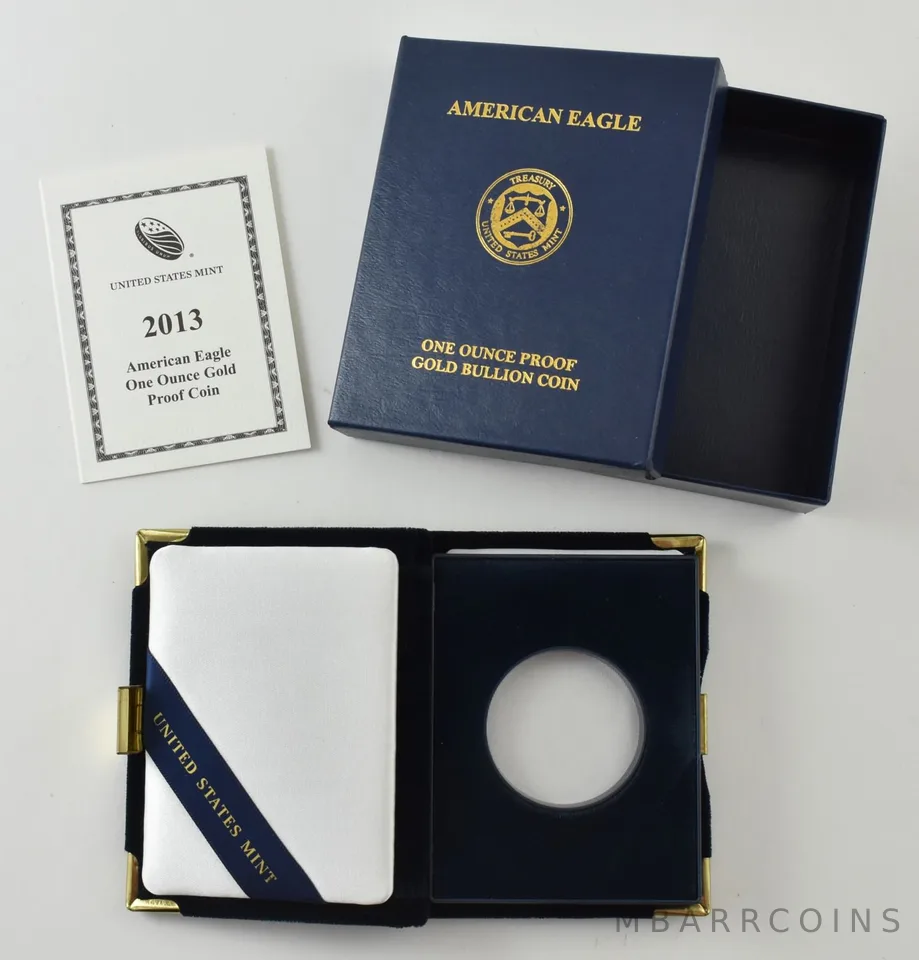 OGP 2013-W Gold Eagle 1 oz Proof - BOX & COA - NO COIN