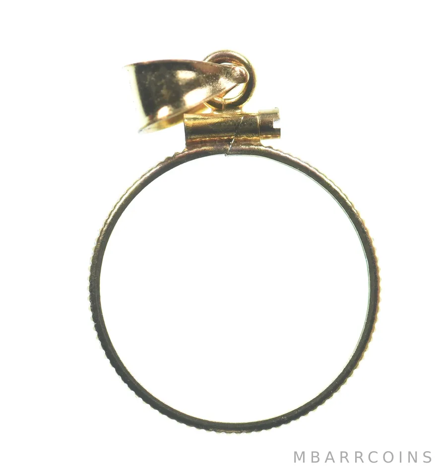 14K 17.9mm GF $2.50 Gold Quarter Eagle Coin Bezel Pendant Frame Edge *1346