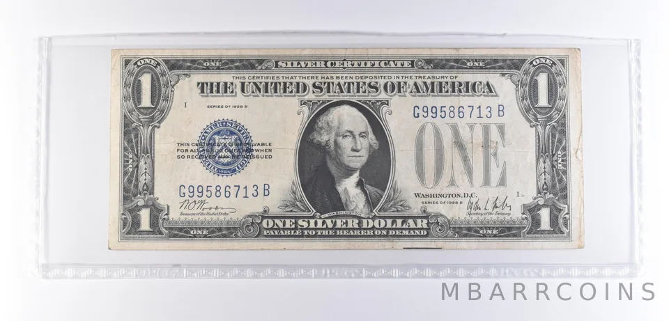 1928 B $1 Silver Certificate Blue Seal *8375