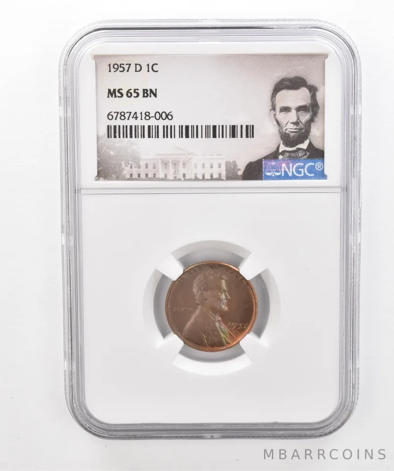 1957 Lincoln Wheat Cent MS65 BN NGC Beautiful Tone *2923