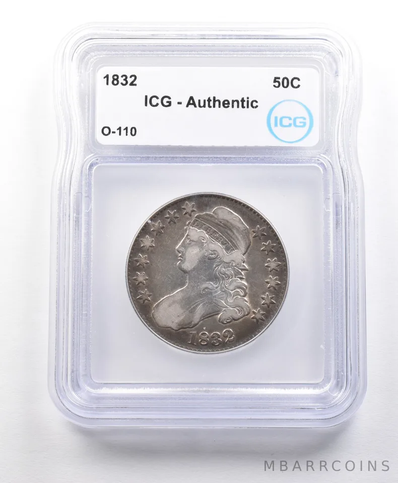 1832 Capped Bust Half Dollar O-110 Authentic ICG *5605