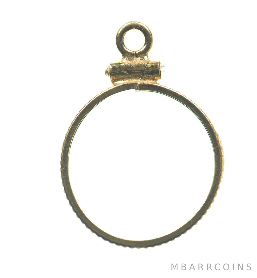 12K 15mm GF $1 Gold Dollar Piece Type 2 Coin Bezel Pendant Frame Edge a1386