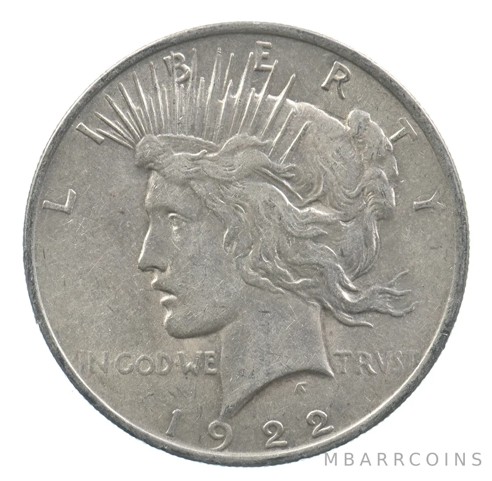 Early - 1922 Peace Silver Dollar - 90% US Coin *447