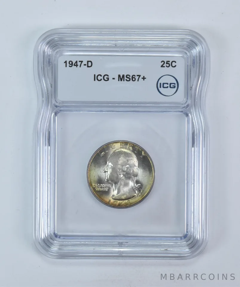 1947-D Washington Quarter MS67+ ICG Beautiful Tone a5882