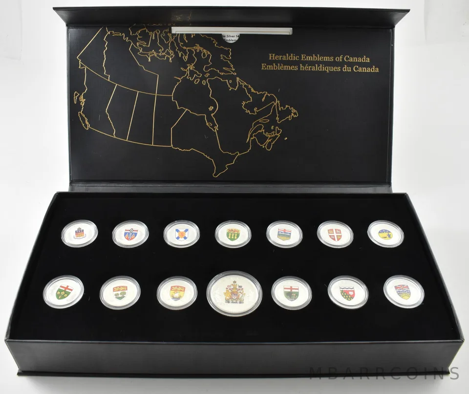 2018 Canada Silver 14-Coin Set Heraldic Emblems Of Canada OGP Proof *3544