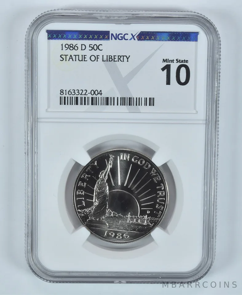 1986-D Statue Of Liberty Commemorative Half Dollar MS 10 NGC X NGCX