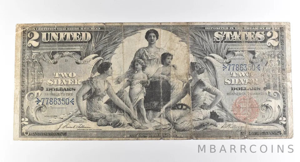 1896 $2 Silver Certificate Large Note Red Seal *3740