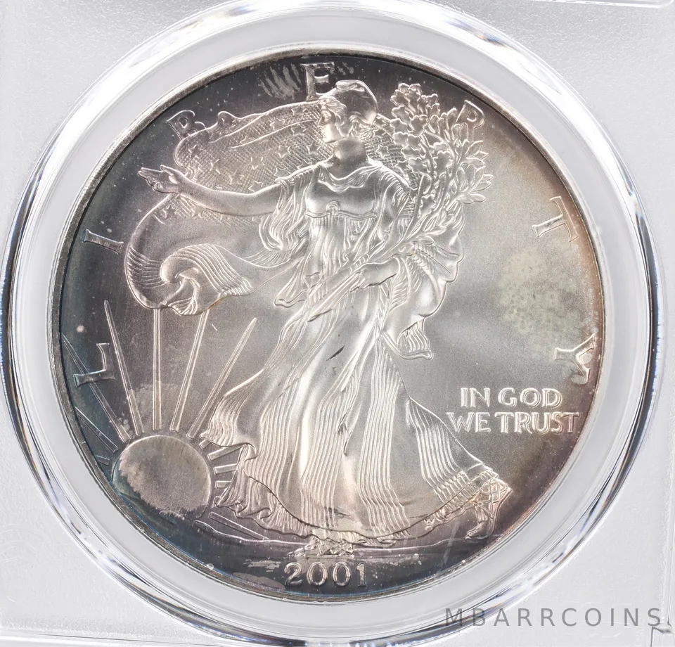 2001 American Silver Eagle MS68 PCGS Beautiful Tone *1242