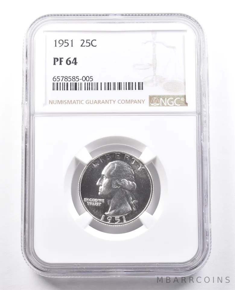 1951 Washington Quarter PF64 NGC Brown Label