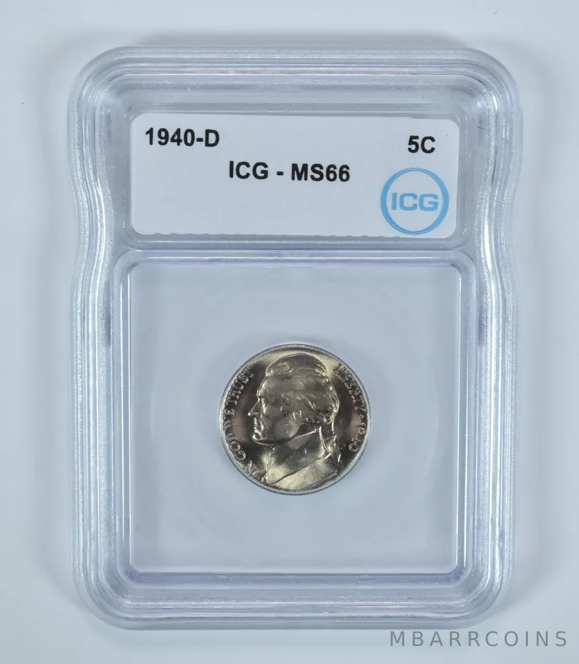 1940-D Jefferson Nickel MS66 ICG