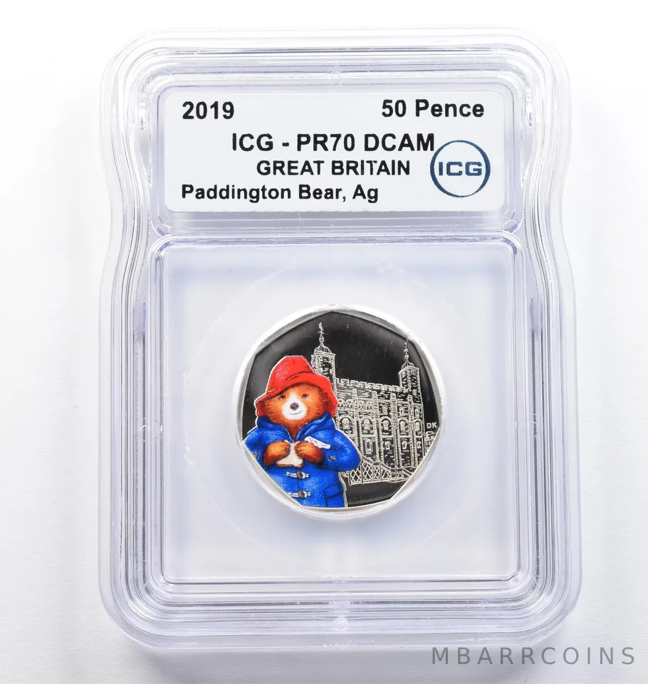 2019 Great Britain 50 Pence Silver Paddington Bear PR70 DCAM ICG *9370