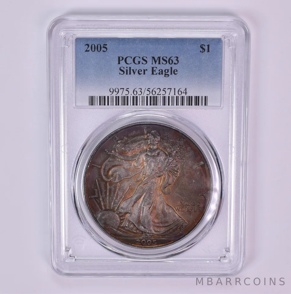 2005 American Silver Eagle MS63 PCGS Beautiful Tone *1540