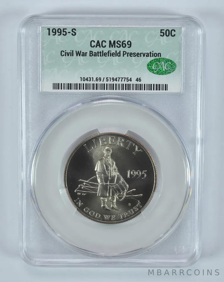 1995-S Civil War Battlefield Commemorative Half Dollar MS69 CAC CACg