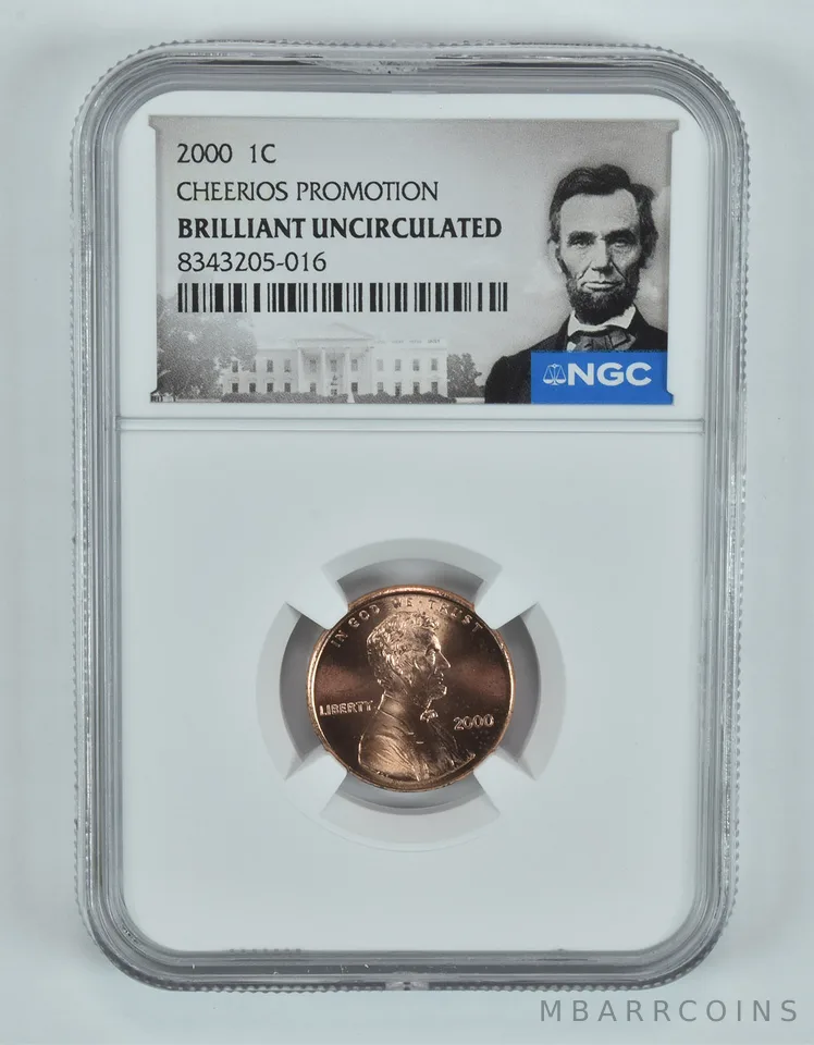 2000 Lincoln Memorial Cent Cheerios Promotion BU NGC Special Label