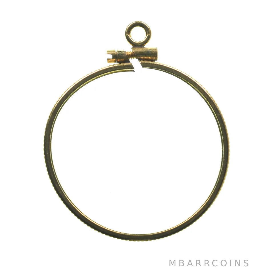 14K 23mm Gold Filled $2.50 US Quarter Coin Bezel Pendant Frame Edge *1292