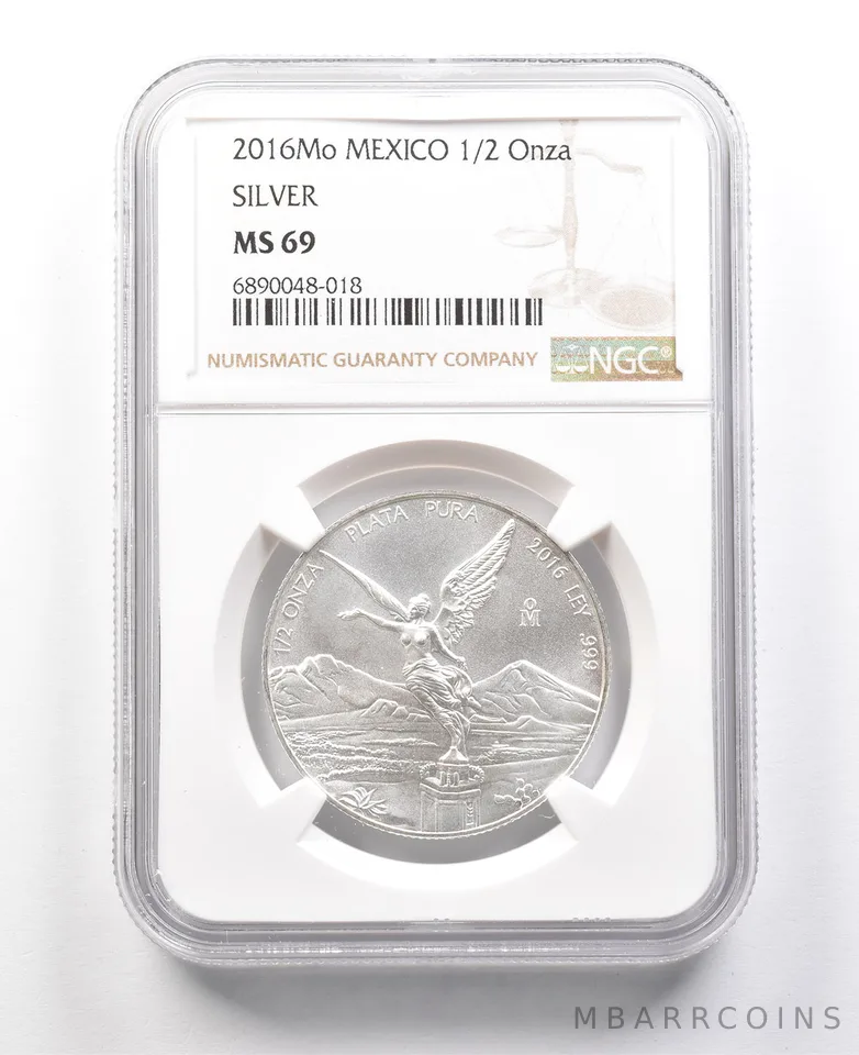2016 Mo Mexico 1/2 Onza Silver Libertad MS69 NGC a3284