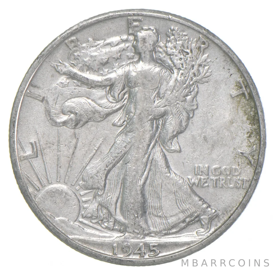 1945-D XF Walking Liberty Half Dollar 90% Silver