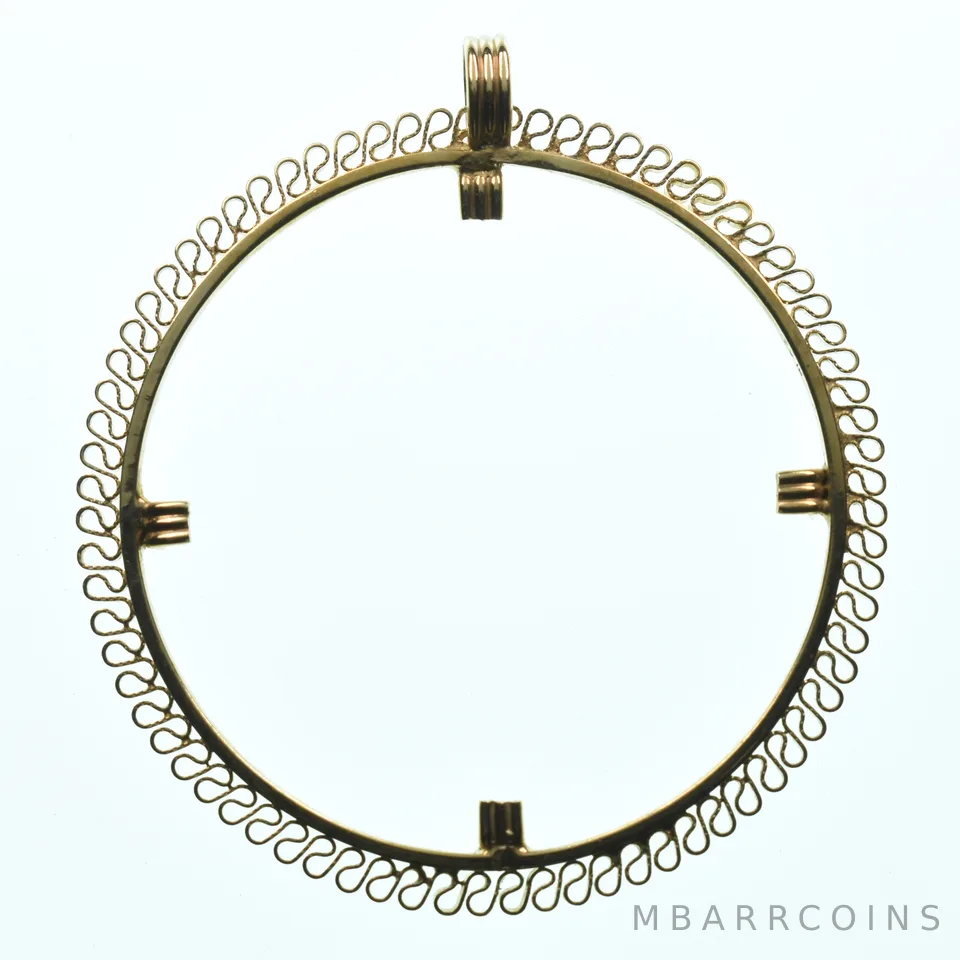 14K Gold Filled 37 MM Coin Bezel Pendant Frame Edge *2127