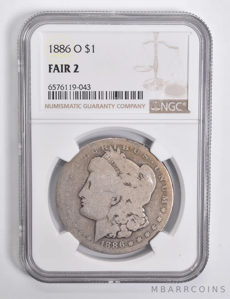 FAIR 2 1886-O Morgan Silver Dollar NGC Lowball Low Ball *4543