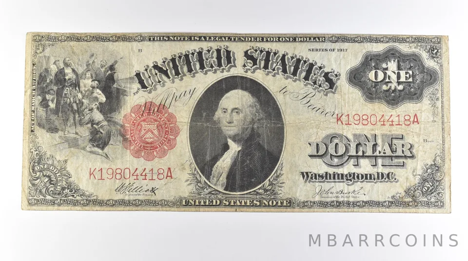 1917 $1 Legal Tender Large Note Red Seal FR#37 *0593