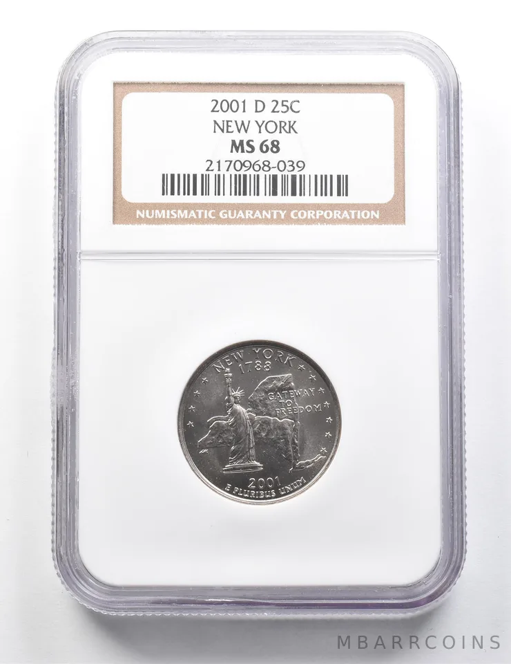 2001-D Washington State Quarter New York MS68 NGC a9394