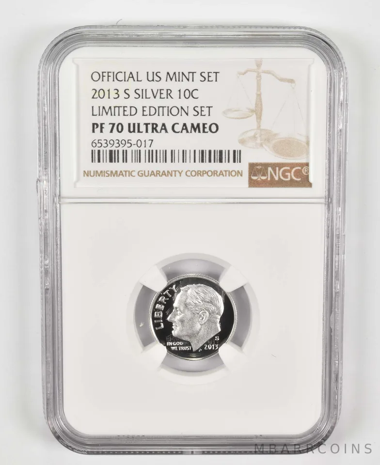 2013-S PF70 Silver Roosevelt Dime US Mint Limited Edition Set NGC