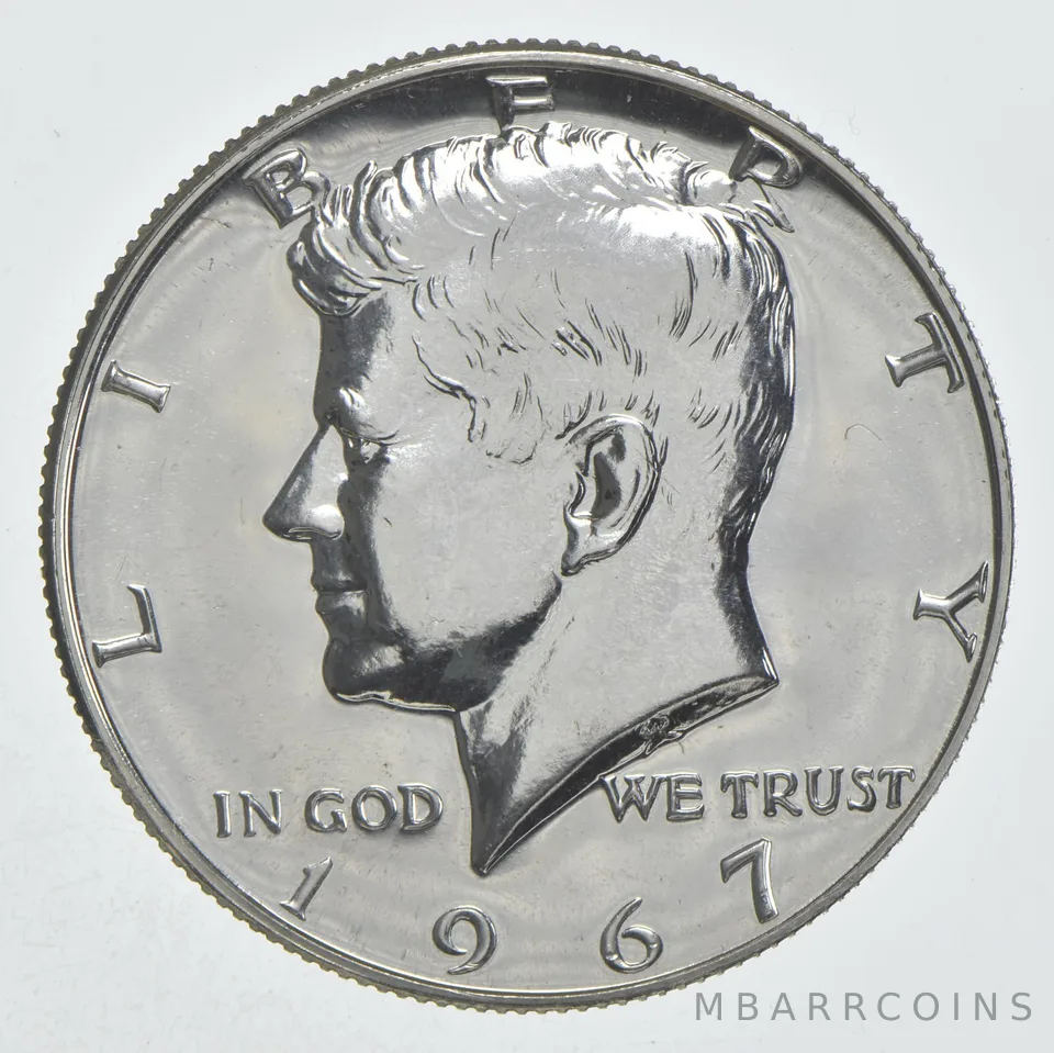 1967 Kennedy Half Dollar SMS Finish 40% Silver