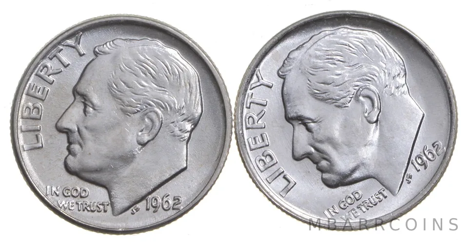 Choice Unc 1962 P+D Roosevelt Dime Gem BU Collection Lot Set