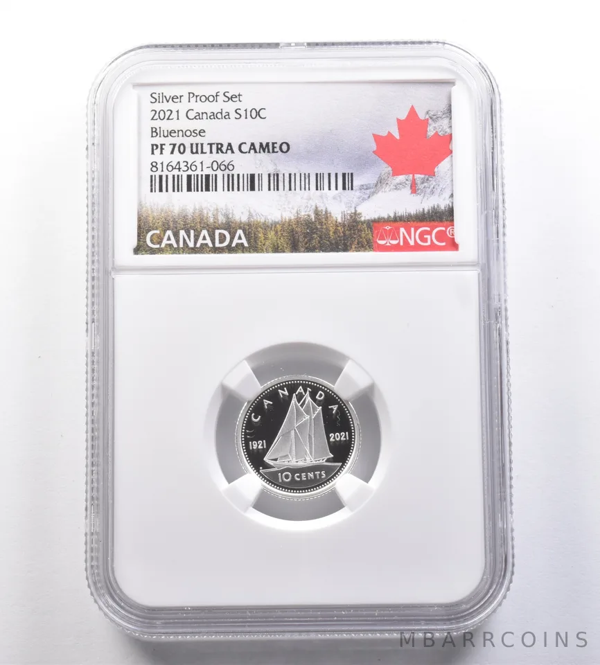 2021 Canada 10 Cents Silver Proof Set Bluenose PF70 UCAM NGC *7076
