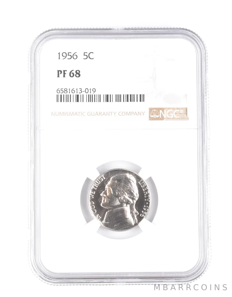 PF68 1956 Jefferson Nickel NGC *9848