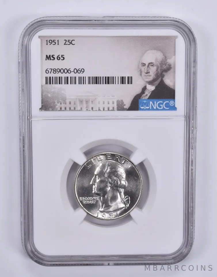1951 Washington Quarter MS65 NGC Special Label