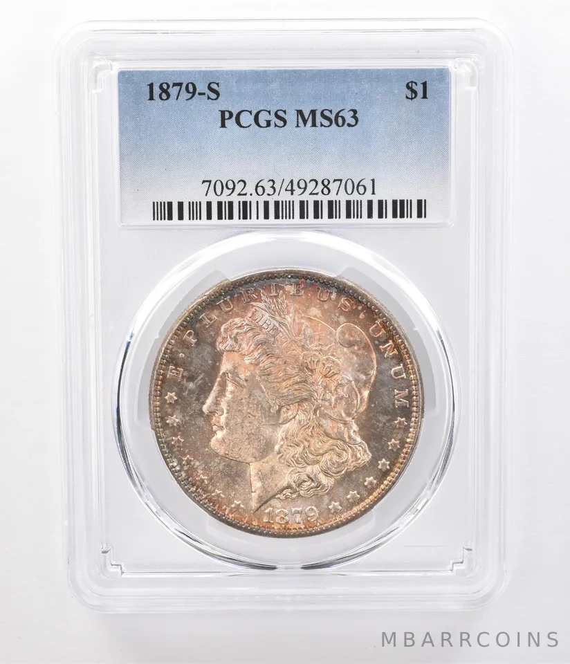 1879-S Morgan Silver Dollar MS63 PCGS Beautifully Toned *0414