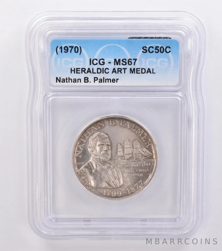 (1970) So Called Half Dollar Nathan B Palmer MS67 ICG Beautiful Tone *8698