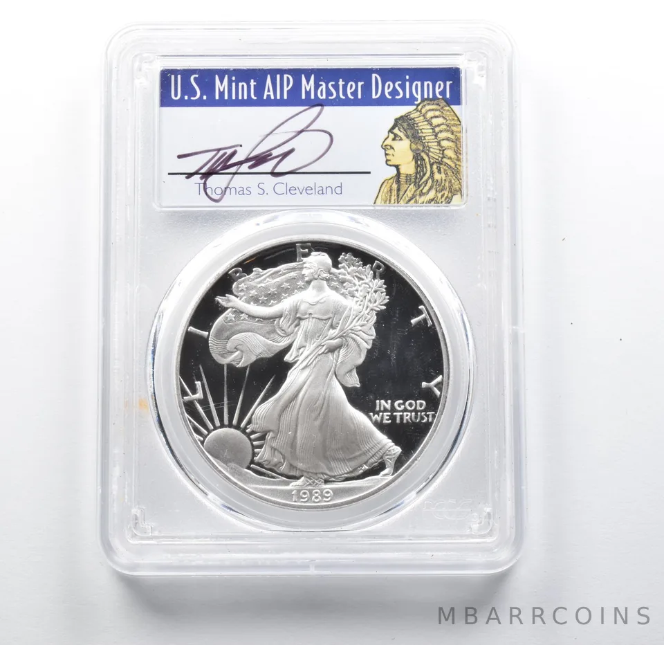PR69 DCAM 1989-S American Silver Eagle Signed Cleveland PCGS a2133