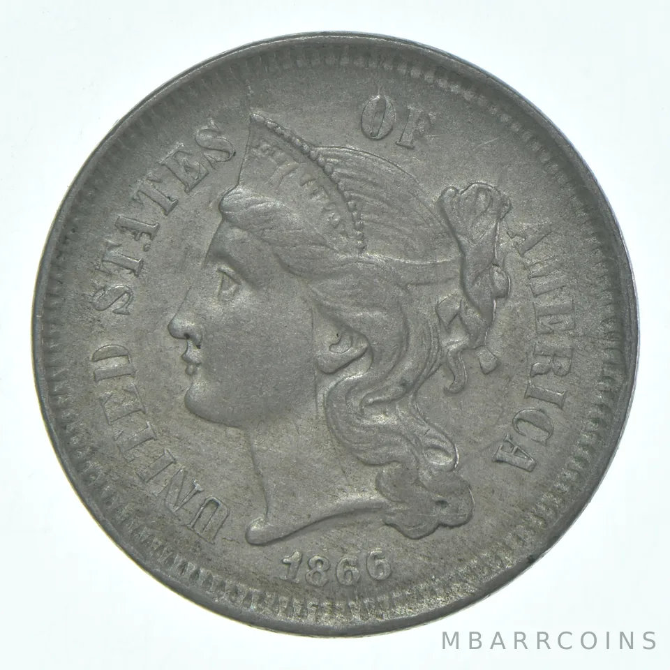 1866 Liberty Head Three Cent Nickel *9297