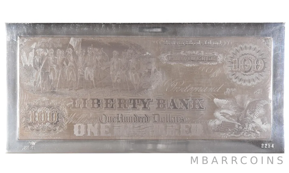 146.4 Gram Silver $100 1800s Providence RI American Bank Note Co a8674