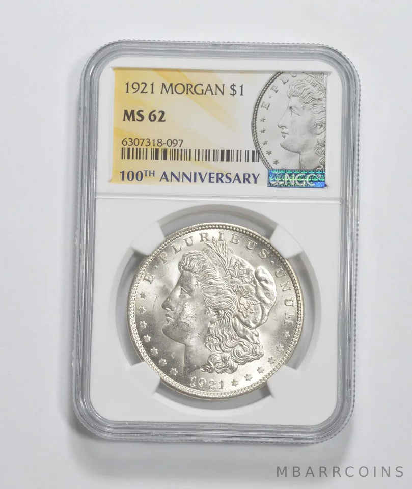 1921 Morgan Silver Dollar 100th Anniv 2021 Special Label MS62 NGC