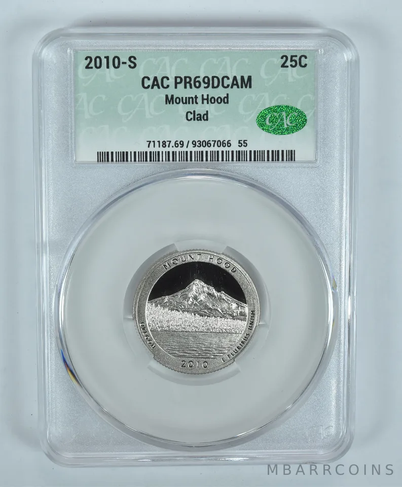 2010-S Washington Quarter Mount Hood CLAD ATB PR69 DCAM CAC CACg