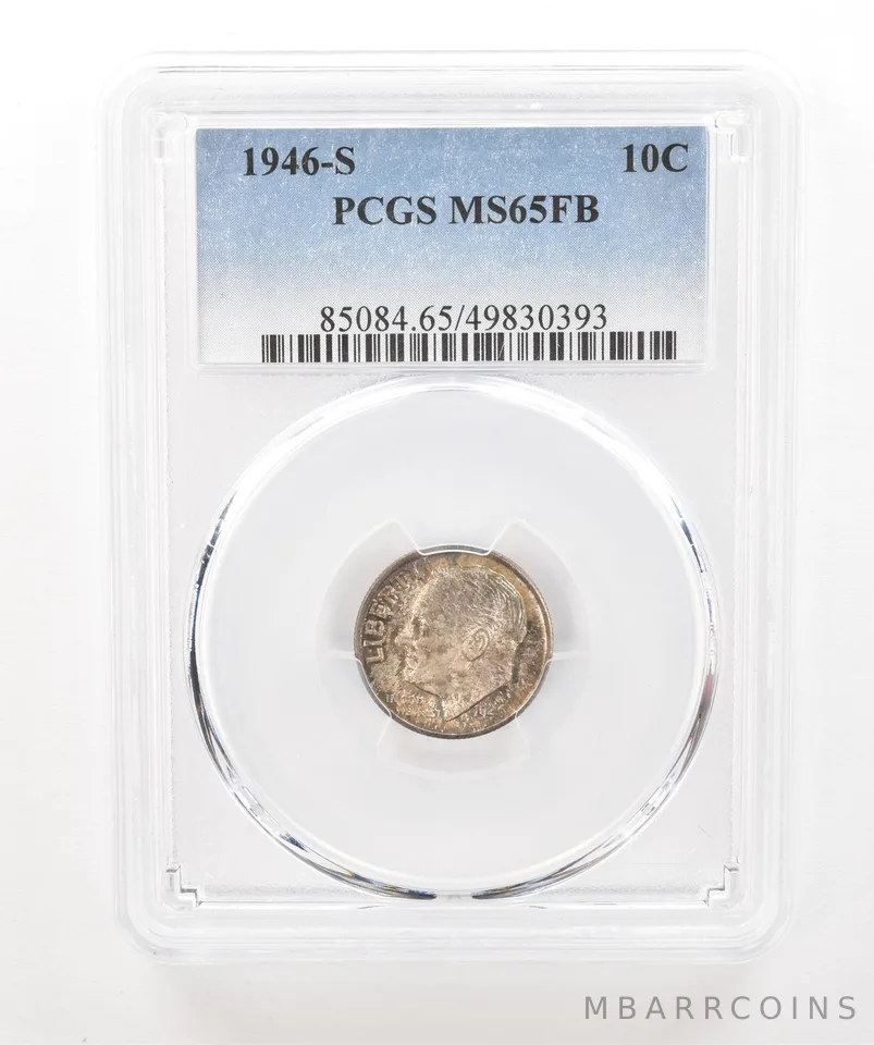 1946-S Roosevelt Dime MS65 FB PCGS Beautiful Tone a5224