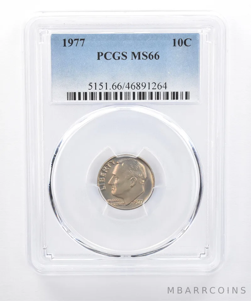 1977 Roosevelt Dime MS66 PCGS Beautiful Tone *8306