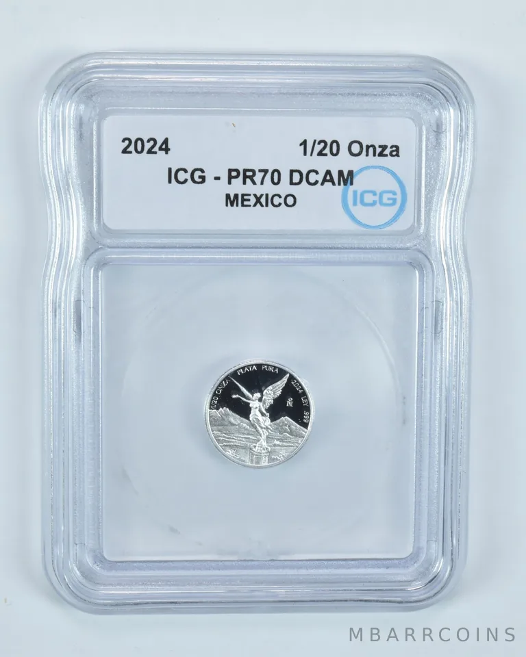 2024 Mo Mexico 1/20 Onza Silver Libertad PR70 DCAM ICG