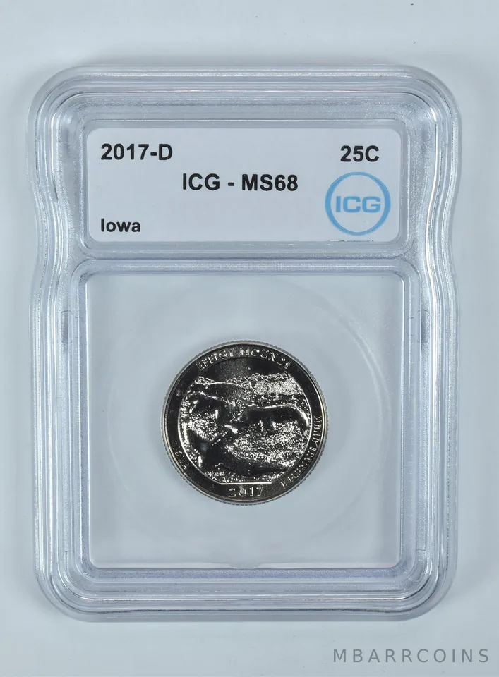 2017-D Washington Quarter ATB Effigy Mounds MS68 ICG