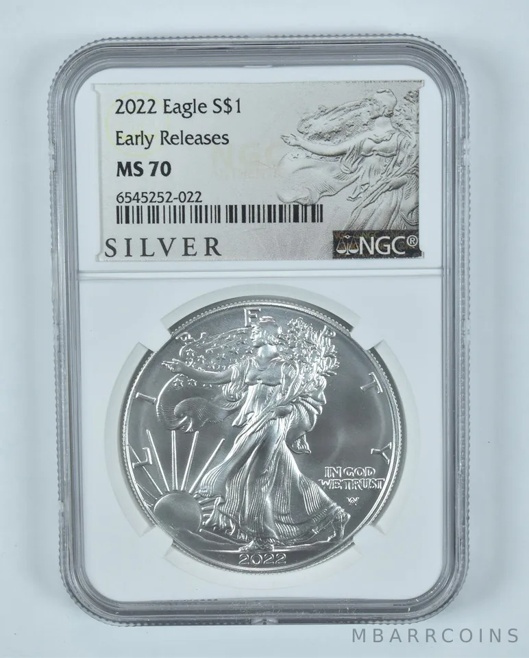 2022 American Silver Eagle Early Releases MS70 NGC ASE Label