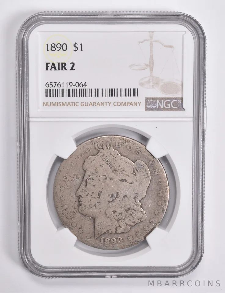 FAIR 2 1890 Morgan Silver Dollar NGC Lowball Low Ball a4589
