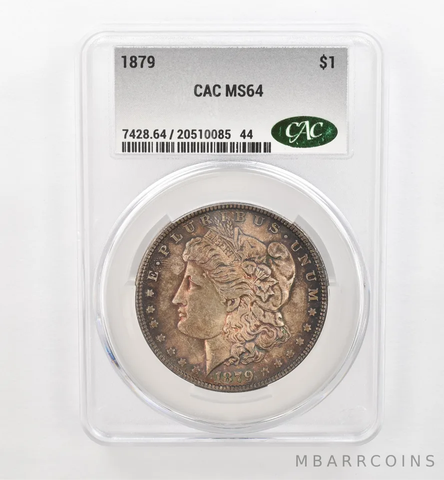 1879 Morgan Silver Dollar MS64 CAC CACg Beautiful Tone *0479